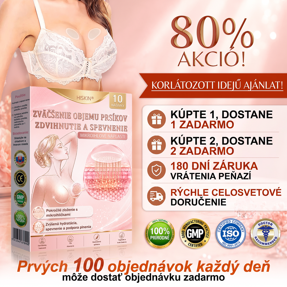 💕HISKIN® mikroihličkové náplasti na podporu plnšieho pevnejšieho a pozdvihnutejšieho vzhľadu poprsia a krajších kontúr | Jednoduchá každodenná starostlivosť o dekolt ✨