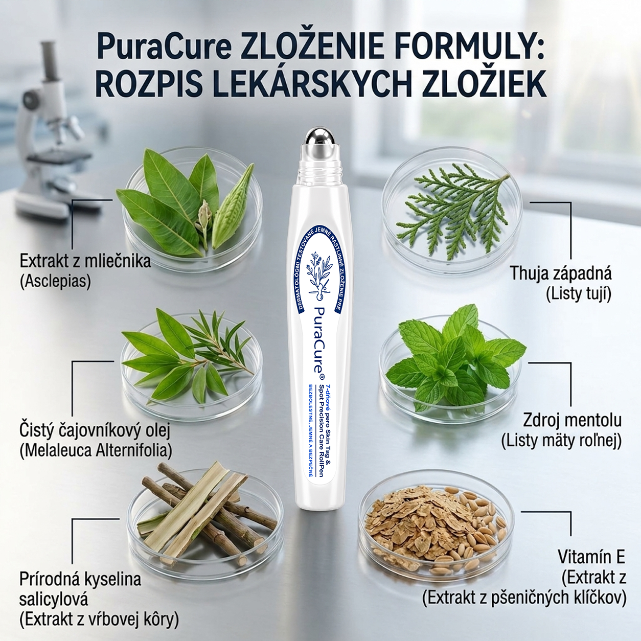 PuraCure® 👩‍⚕️ 7-dňové pero na odstraňovanie kožných výrastkov a znamienok – bezbolestný a bez jaziev, profesionálny valčekový aplikátor