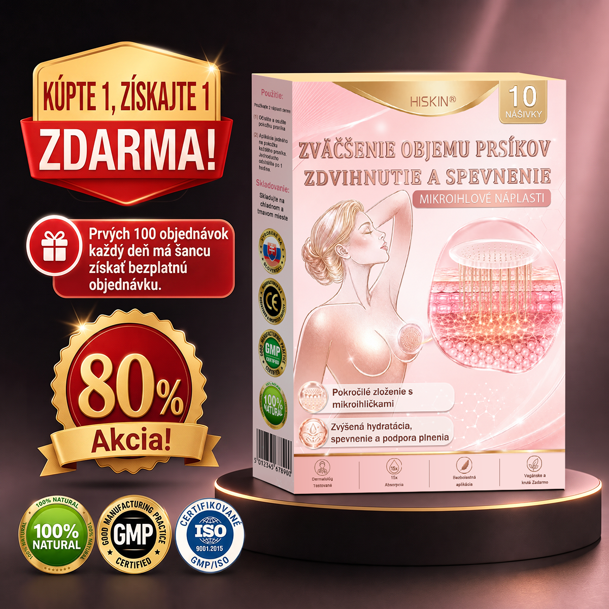💕HISKIN® mikroihličkové náplasti na podporu plnšieho pevnejšieho a pozdvihnutejšieho vzhľadu poprsia a krajších kontúr | Jednoduchá každodenná starostlivosť o dekolt ✨